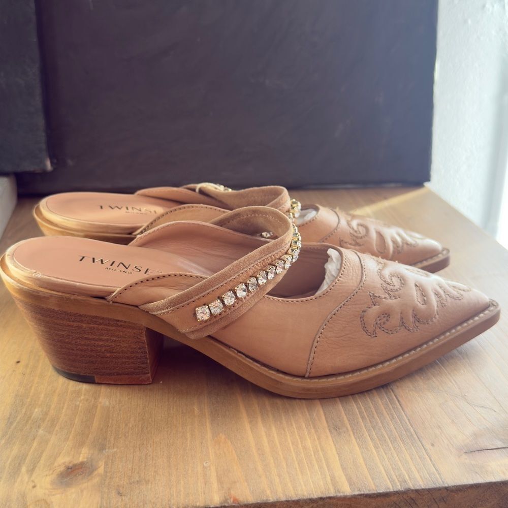 ✨ TWINSET Sabot Tan Mules – Size 7 ✨ - Picture 5 of 10
